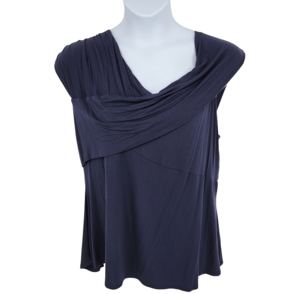 Lane Bryant Dark Blue Wrap Front Top NWT Size 24 - Picture 1 of 11